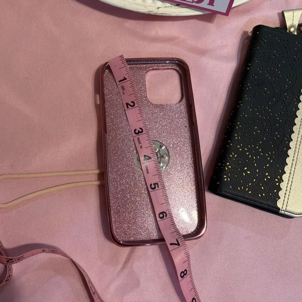 2 iphone 13 pro‎ max case cute New Glitter, Wallet Mirror